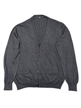 Fay Sweater XL/XXL Charcoal Navy Trimmed Extra Fine Wool Cardigan