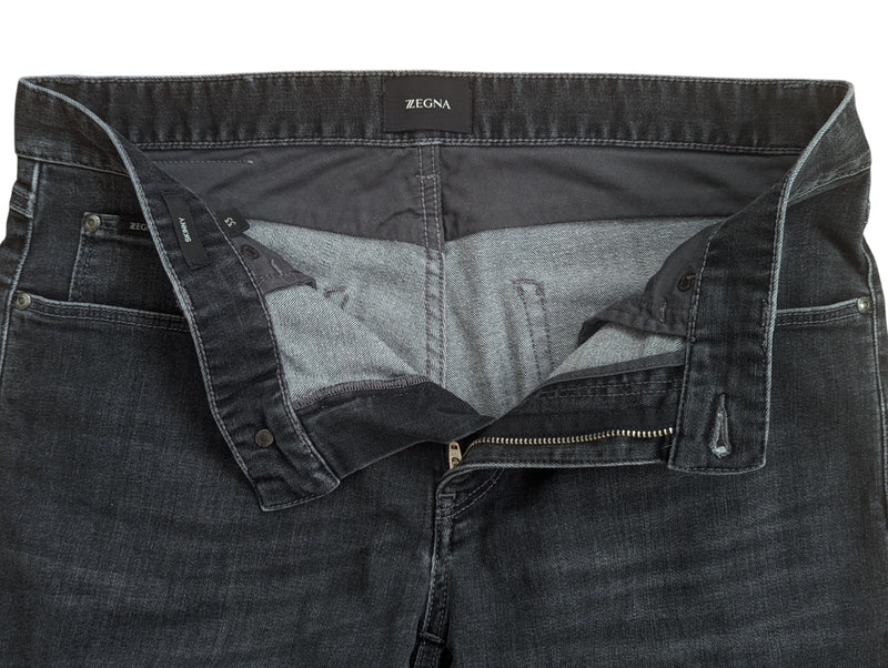 Zegna Jeans 33 Dark Grey 5 pocket cotton/elastane denim