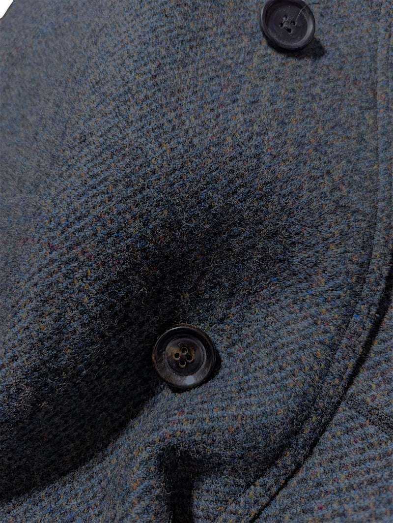 Vintage Dunn & Co. Raglan Balmacaan Coat XL/44 Dark Teal/Grey Plaid Pure Wool