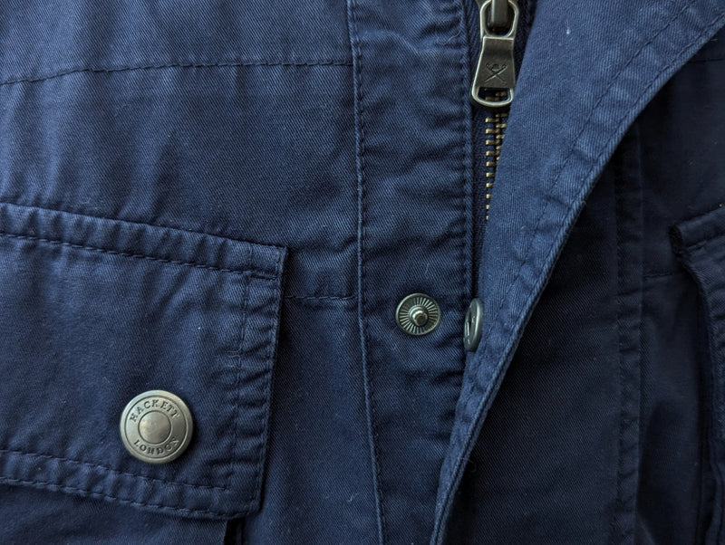 Hackett Velospeed Field Jacket L Navy Blue Cotton