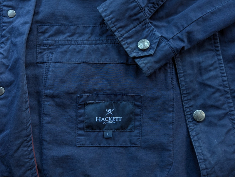 Hackett Velospeed Field Jacket L Navy Blue Cotton