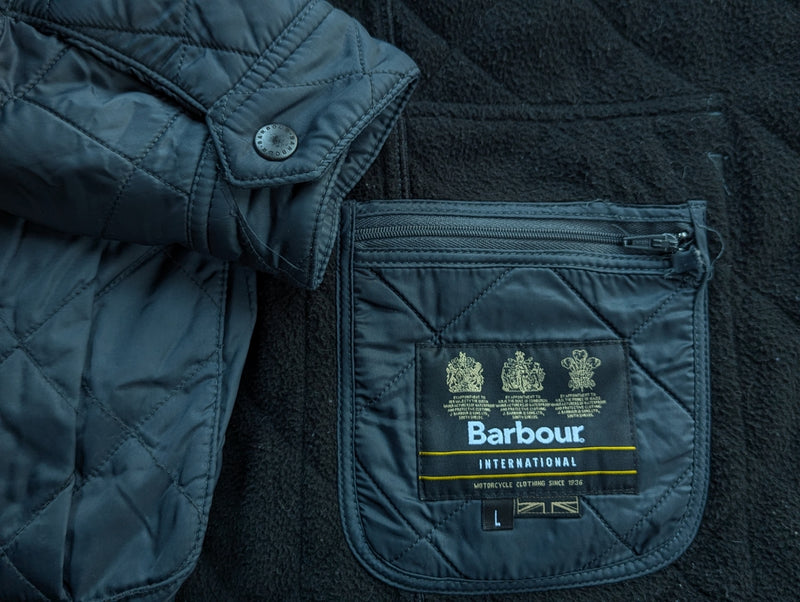 Barbour Jacket L Steel Blue Ariel Polarquilt Polyamide