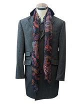 Abraham Moon Coat M/40R Charcoal Grey Herringbone Yorkshire Wool Tweed