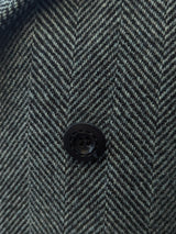 Vintage Hepworth British M/40 DB Peacoat Blue-Grey Herringbone Wool