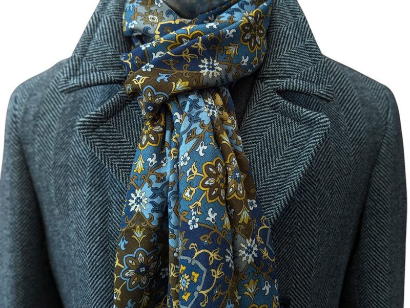 Vintage Hepworth British M/40 DB Peacoat Blue-Grey Herringbone Wool
