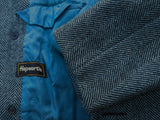 Vintage Hepworth British M/40 DB Peacoat Blue-Grey Herringbone Wool