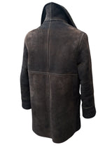 Vintage Barretts Leather Lambsuede Shearling DB Coat M/40 Dark Brown