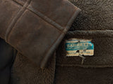 Vintage Barretts Leather Lambsuede Shearling DB Coat M/40 Dark Brown