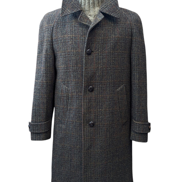 Vintage Dunn & Co. Harris Tweed Balmacaan Raglan Coat M/40 Brown