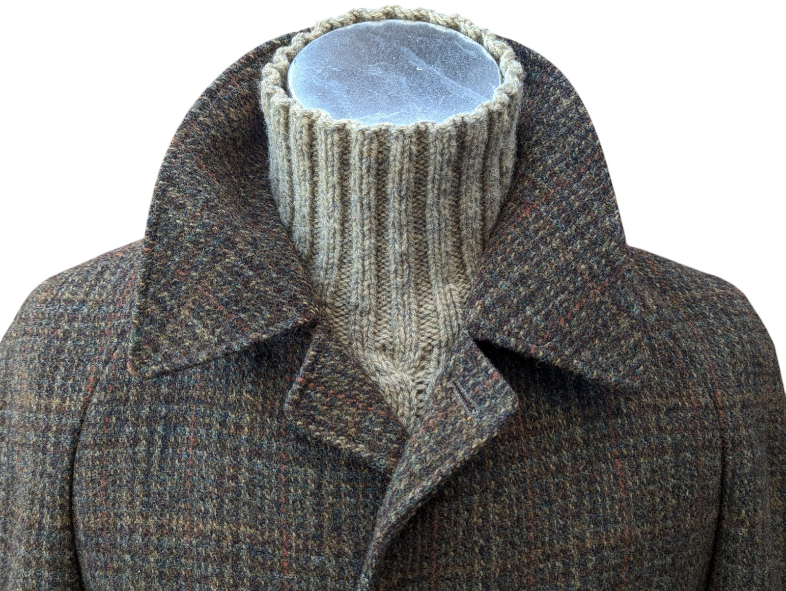 Vintage Dunn & Co. Harris Tweed Balmacaan Raglan Coat M/40 Brown