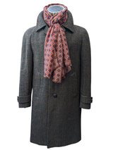 Vintage Dunn & Co. Harris Tweed Balmacaan Raglan Coat M/40 Brown Plaid wool