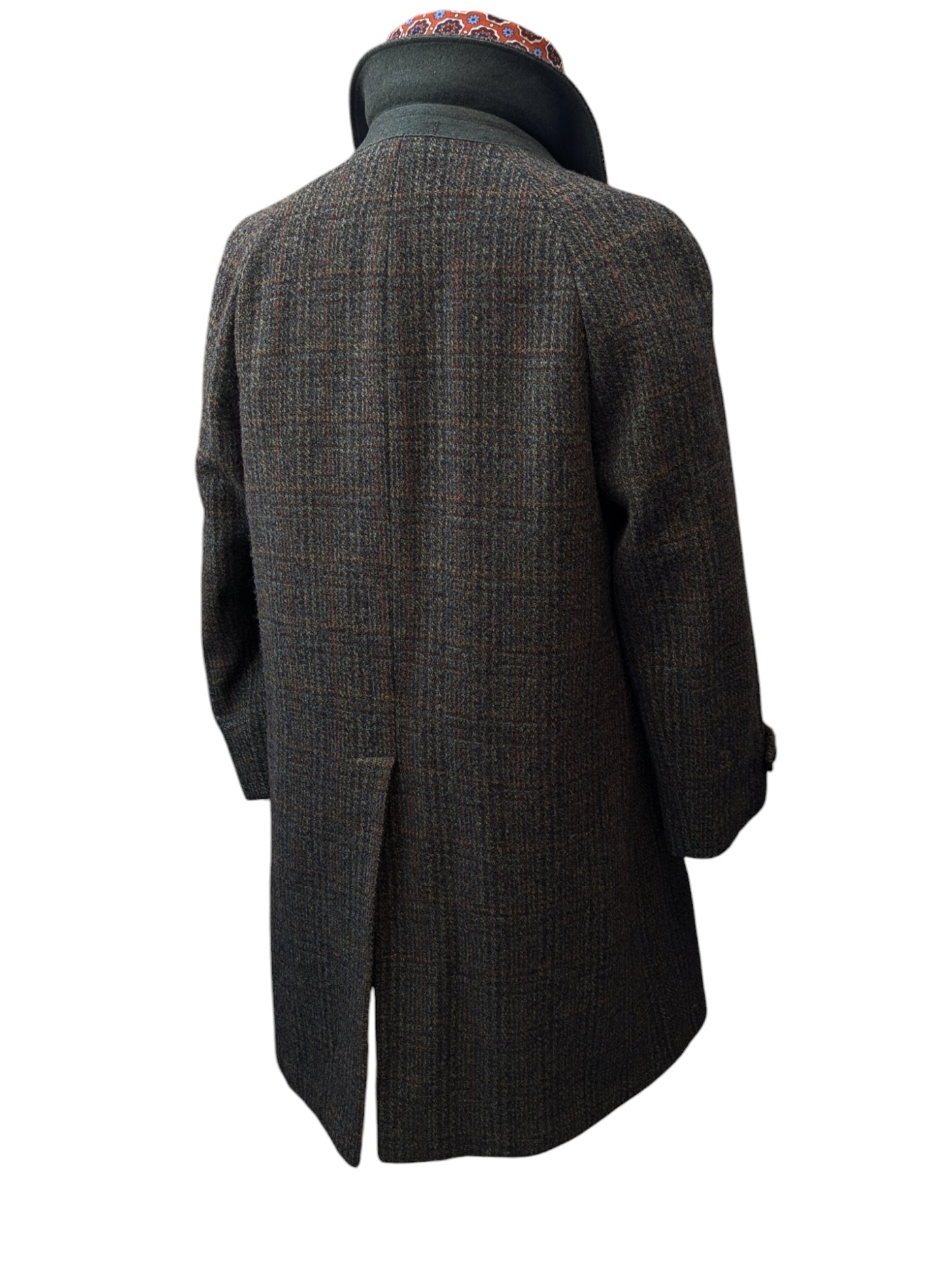 Vintage Dunn & Co. Harris Tweed Balmacaan Raglan Coat M/40 Brown