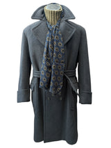 Vintage Crombie Belted DB Great Coat XL 44R/46R Grey Heavy Wool