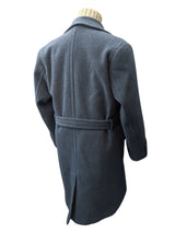 Vintage Crombie Belted DB Great Coat XL 44R/46R Grey Heavy Wool