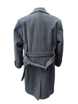 Vintage Crombie Belted DB Great Coat XL 44R/46R Grey Heavy Wool