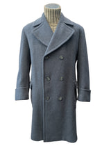 Vintage Crombie Belted DB Great Coat XL 44R/46R Grey Heavy Wool
