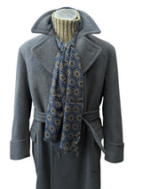 Vintage Crombie Belted DB Great Coat XL 44R/46R Grey Heavy Wool