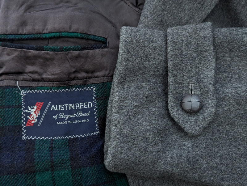 Vintage Austin Reed M 38/40S DB Peacoat Grey Wool/Cashmere