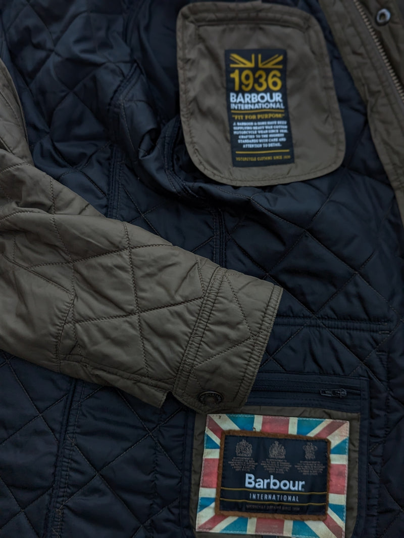Barbour Jacket M Khaki Olive Ariel Padded Quilt Polyamide