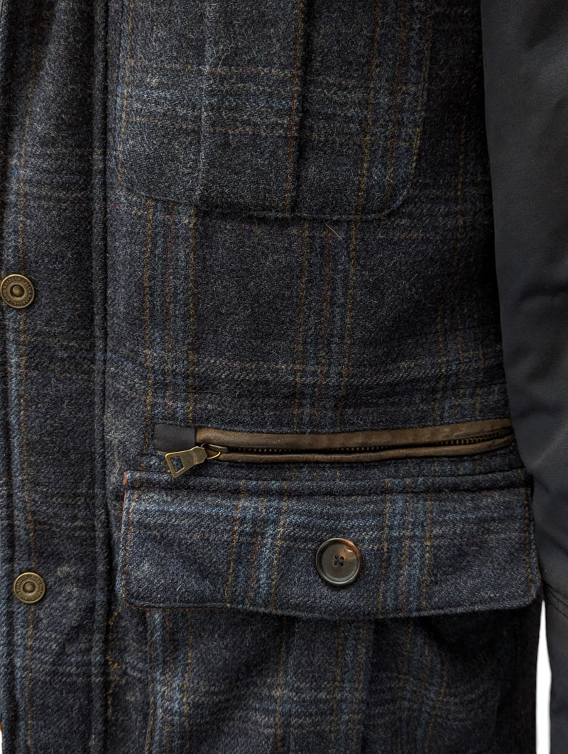 Valley Mills Mallalieus Hybrid Coat S Blue Plaid English Wool Tweed