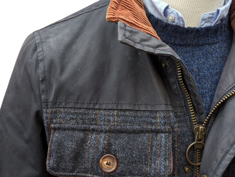 Valley Mills Mallalieus Hybrid Coat S Blue Plaid English Wool Tweed
