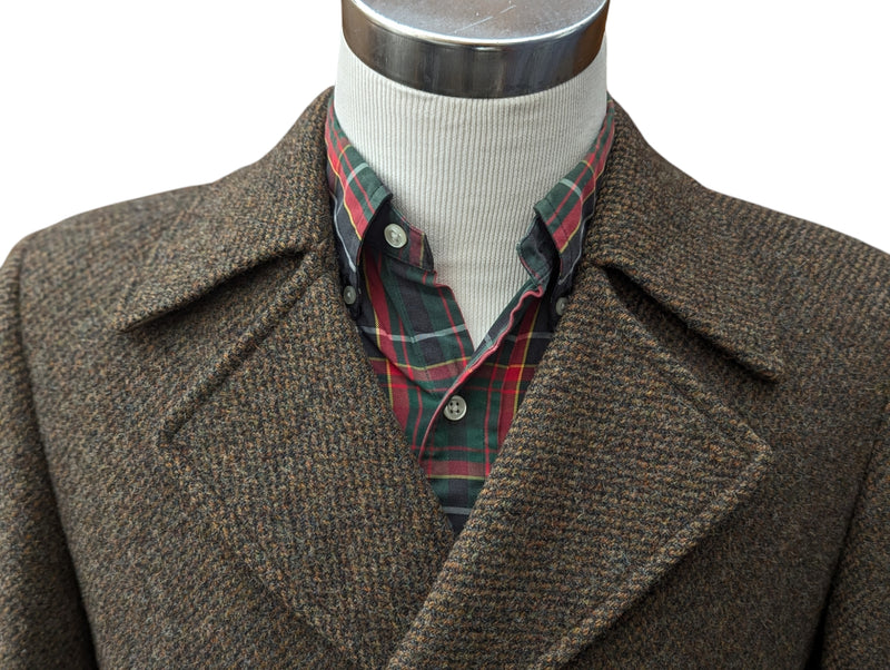 Vintage Dunn & Co. Pea Coat M/40 Soft Brown/Grey Wool Tweed