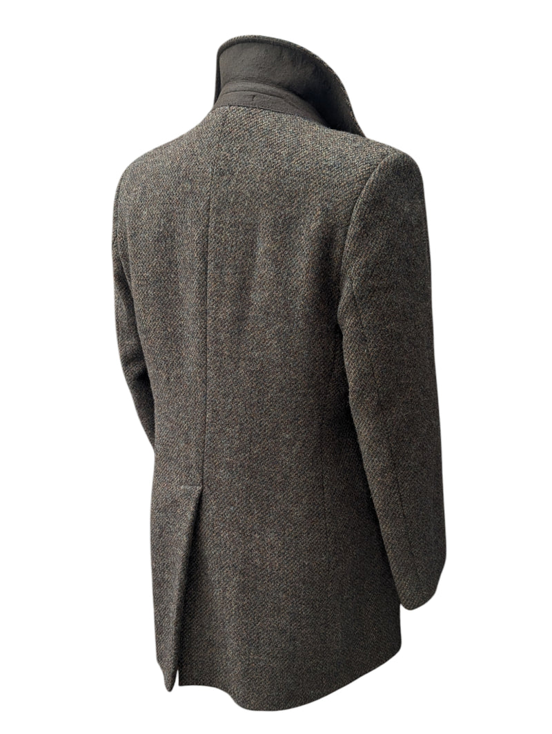 Vintage Dunn & Co. Pea Coat M/40 Soft Brown/Grey Wool Tweed