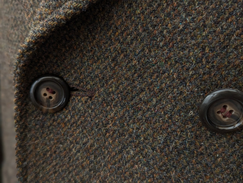 Vintage Dunn & Co. Pea Coat M/40 Soft Brown/Grey Wool Tweed
