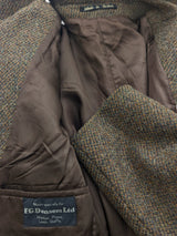 Vintage Dunn & Co. Pea Coat M/40 Soft Brown/Grey Wool Tweed