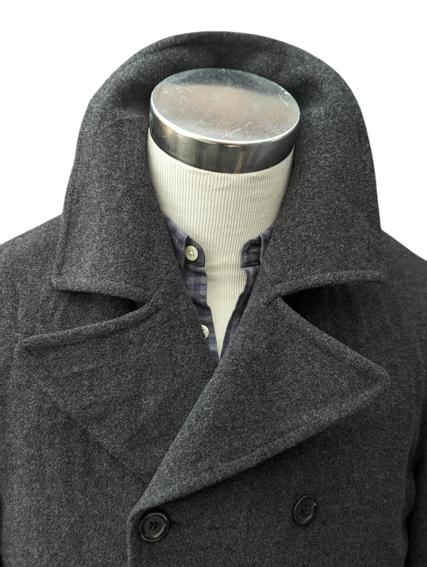 Vintage Oligos Italy S/M DB Peacoat Charcoal Grey Wool – eHABERDASHER