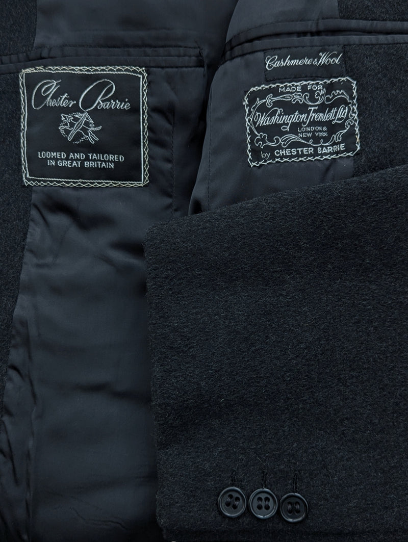 Vintage Chester Barrie Coat 44R Charcoal 4-button Heavy Cashmere/Wool