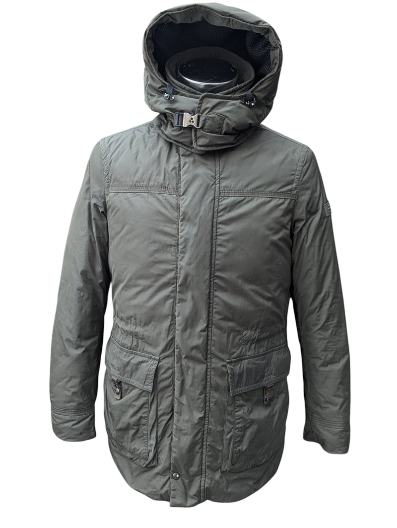 Peuterey Hooded Down Jacket M Olive Green Polyester