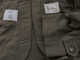 Corneliani Belted Raglan Balmacaan Coat XXL 46/48 Sage Green Wool/Cashmere