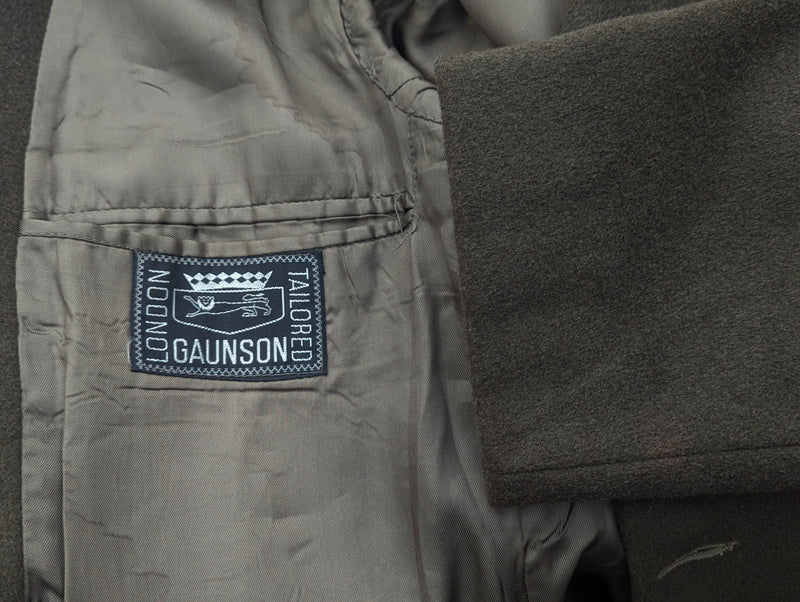 Vintage Gaunson Tailors M/38 DB Pea Coat Dark Olive Brown Wool