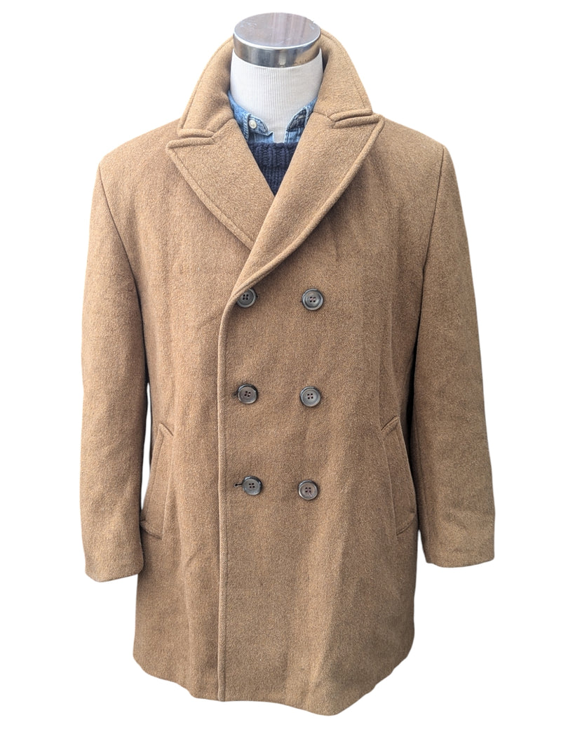 Vintage Burton DB Coat L/XL Camel Tan Heavy Wool