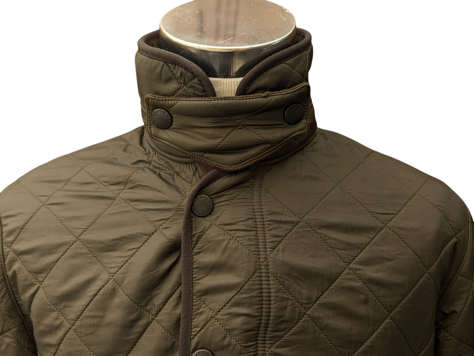 Barbour Coat S/M Olive Padded Polar Quilt Polyester