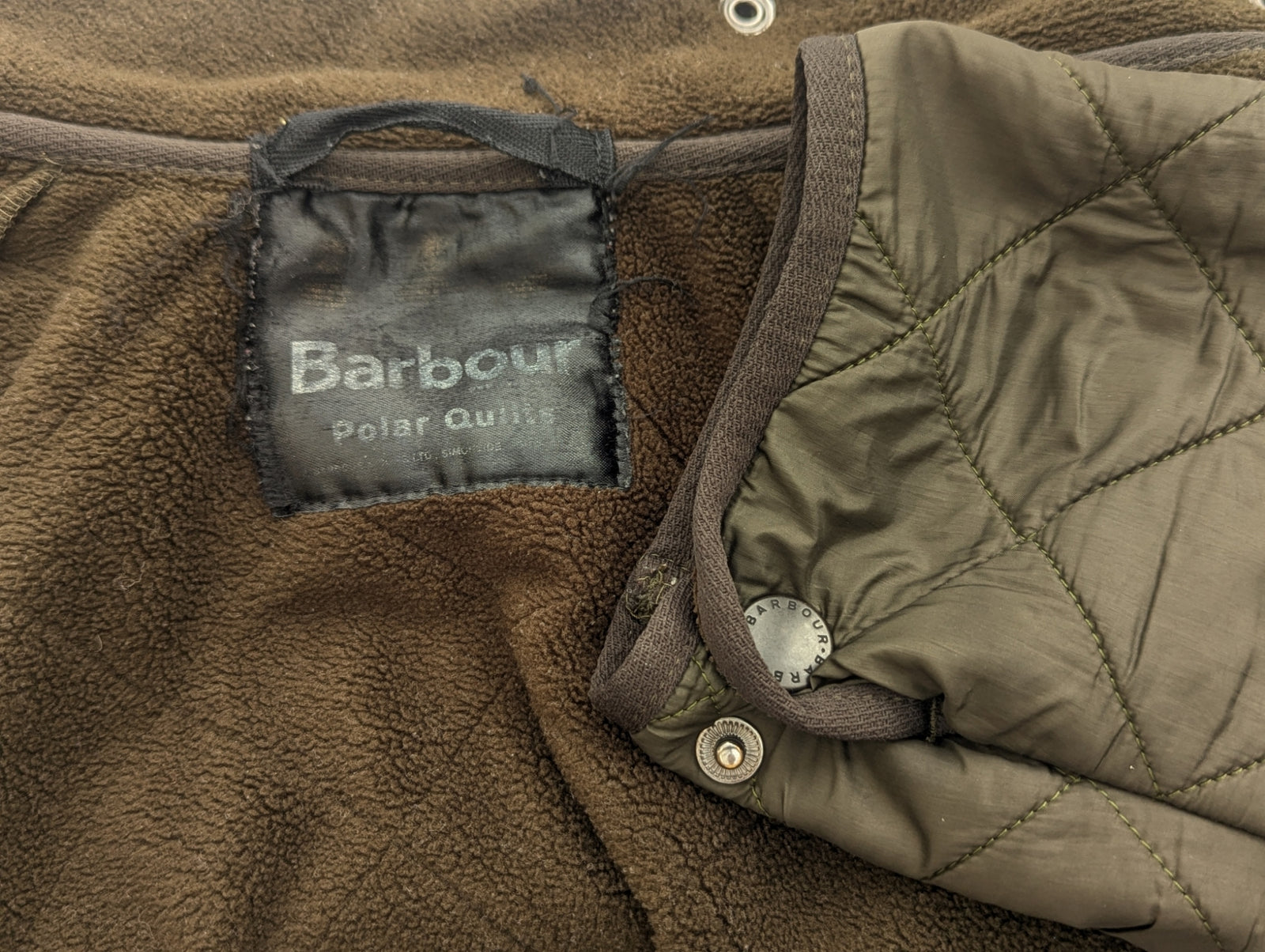 Barbour Coat S/M Olive Padded Polar Quilt Polyester – eHABERDASHER