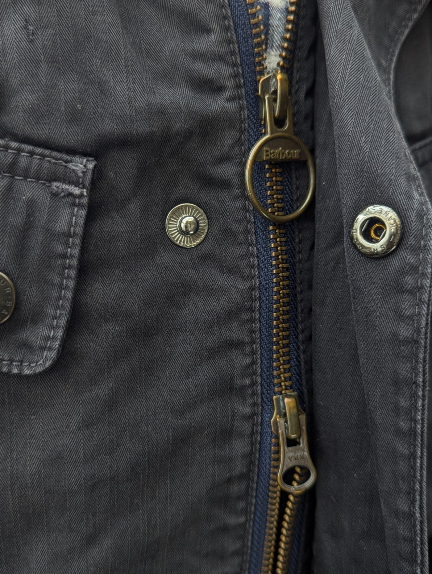 BarbourライダースジャケットXS Barbour Field Jacket XS/S Slim Navy Blue Cotton – eHABERDASHER