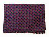 Battisti Scarf Burgundy Red Geometric Lightweight Wool