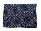 Battisti Scarf Navy Blue Medallions Lightweight Wool