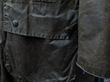 Barbour Coat M/L 40 Olive Green Border Waxed Cotton
