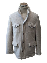 Gran Sasso Field Jacket L 52 Light Grey Padded Wool