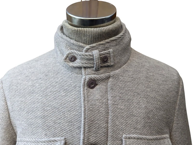 Gran Sasso Field Jacket L 52 Light Grey Padded Wool