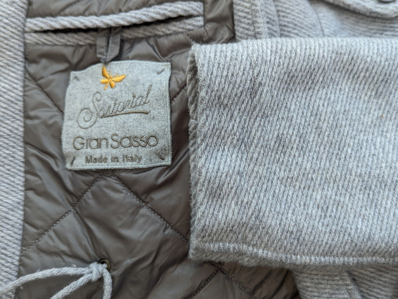 Gran Sasso Field Jacket L 52 Light Grey Padded Wool