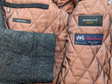 Abraham Moon Car Coat 40/M Charcoal Grey Plaid Shetland Wool