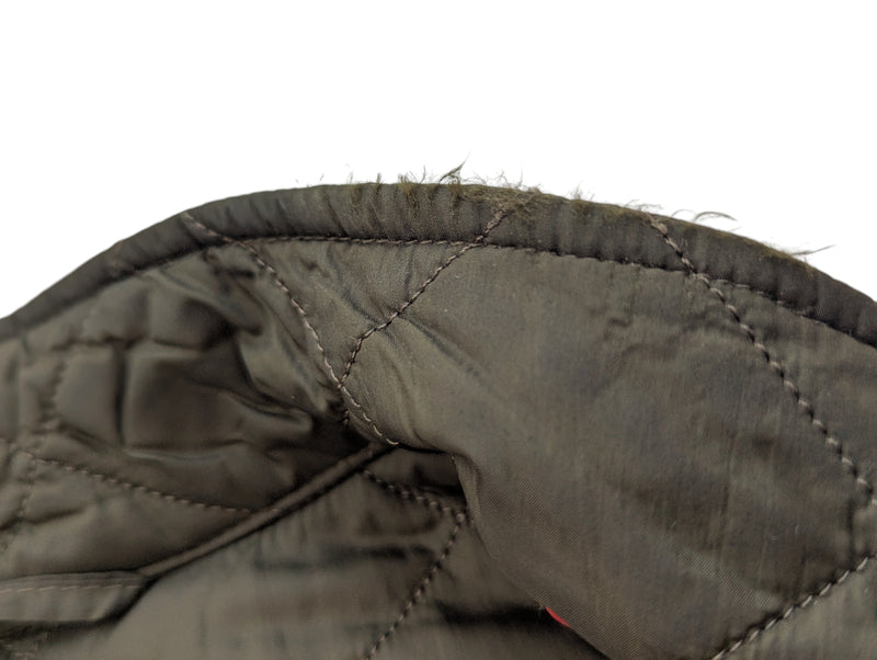 Barbour Jacket S/M Dark Khaki Green Chelsea Padded Quilt Polyester