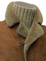 Vintage Morlands Leather Lambsuede Shearling Coat M/40 Mid Brown