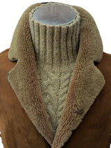Vintage Morlands Leather Lambsuede Shearling Coat M/40 Mid Brown