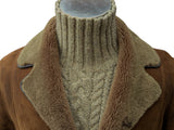 Vintage Morlands Leather Lambsuede Shearling Coat M/40 Mid Brown