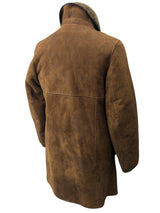 Vintage Morlands Leather Lambsuede Shearling Coat M/40 Mid Brown